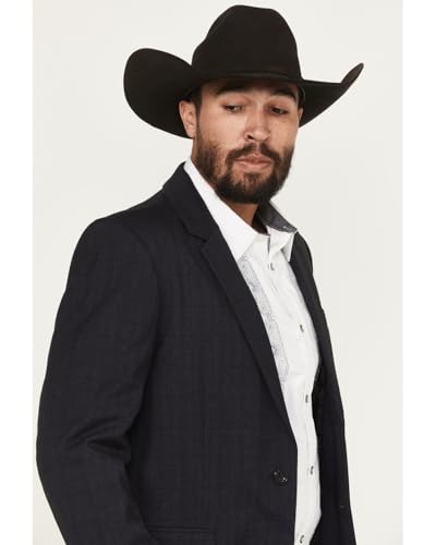 Panhandle Rock & Roll Denim Men's Tonal Plaid Print Slim Sportcoat - BM96C06099 44 REG US Black2