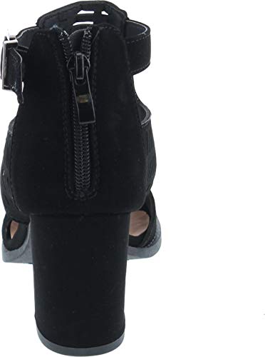 Top Moda Levin-1 Ankle Strap Open Toe Chunky Heel Platform Gladiator Sandal,Black 1,9 #TOP3