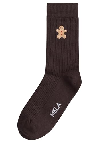 MELAWEAR MELA Lustige Socken (3538/3942/4346) Herren & Damen Baumwollsocken Witzig Geschenkidee Adventskalender Weihnachten Geschenk (Lebkuchen)