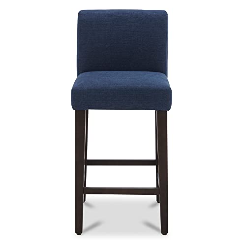 Chita Counter Height Bar Stools Set Of 2, 25" H Seat Height Upholstered Barstools, Fabric In Midnight Blue #TOP1