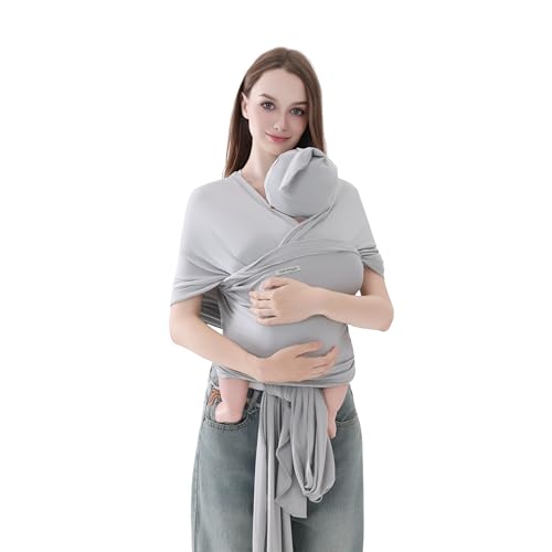 Baby Wrap Carrier for Newborns to Toddlers (8-35 lb), Modal Soft-...