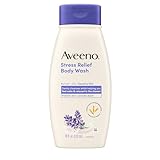 Aveeno Stress Relief Body Wash with Nourishing Oat & Lavender Scent for Sensitive Skin, Gently Cleanses & Helps You Feel Calm & Relaxed in the Shower, Soap-Free, 18 fl. oz