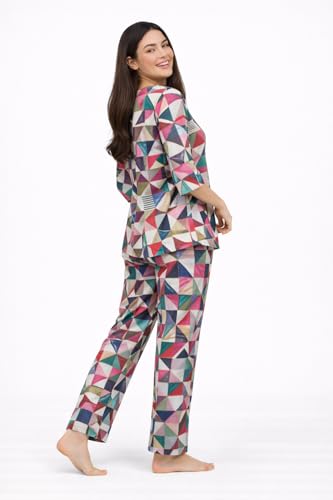 Image of Duchess Women's Viscose Cotton Rayon Printed Night Suit Top and Pajama Set