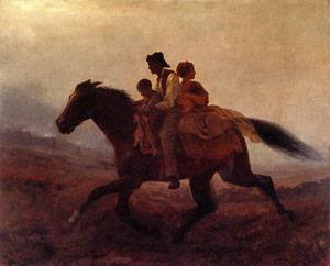 Peinture à l'huile Reproductions Eastman Johnson A Ride for Freedom 1862 - Tableau toile 12x16