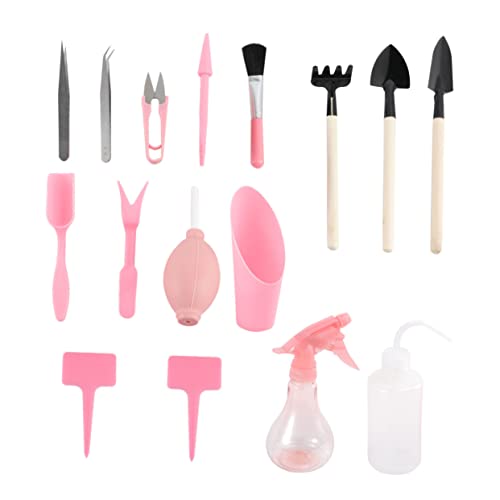 BUTIFULSIC 16-piece Succulent Planting Kit Gardening Hand Tools Set Trowel Pruners Spray Bottle for Home and Professional Use