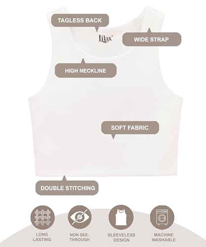 Image of Lilax Girls' Double Lined Sleeveless Basic Crop Tank Top