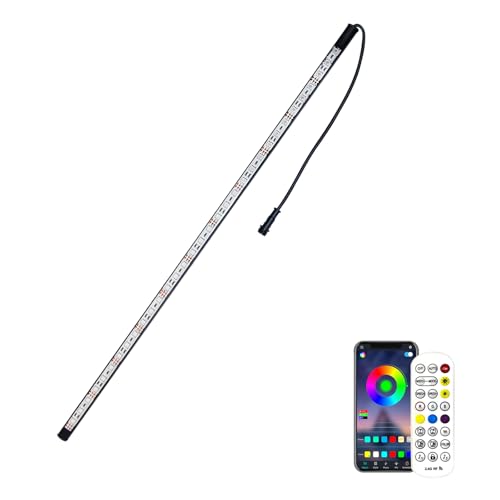 LONGRUNNEW Striscia a LED, per acquario, fontana, piscina, illuminazione subacquea, IP68, impermeabile, controllo app stagno, 7 colori, illuminazione a LED da 22 cm, cascata con telecomando