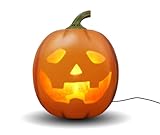 ANIMAT3D Jabberin' Jack Motion Sensor 12 Inch XL Talking Animated Orange Pumpkin with Built in Video Projector and Speaker Includes 80 Minutes of Content