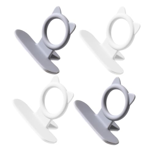 SOLUSTRE 4 piezas Alzas para Tapa de Inodoro de Elevadores Decorativos para Baño Diseño Ergonómico Fácil Uso para Hogar Oficina y Hotel Colores Gris y Blanco Anti-suciedad y Ligero