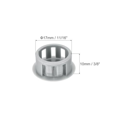 Image of MECCANIXITY 64PCS 17mm(11 /16 inch) Light Gray Plastic Hole Plugs, Flush Type Panel Hole Plugs Insert End Caps for Locking Hole Tubes Furniture Cabinet