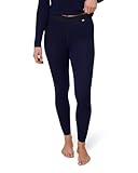 DANISH ENDURANCE Leggings de Lana Merino para Mujer, Ropa Interior Térmica Premium, Azul Marino Oscuro, L