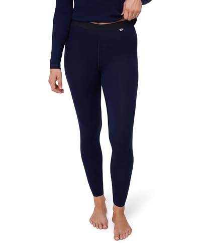DANISH ENDURANCE Leggings Donna in Lana Merino, Pantaloni Termici, Pantacollant Invernali da Sci, Dark Navy, M