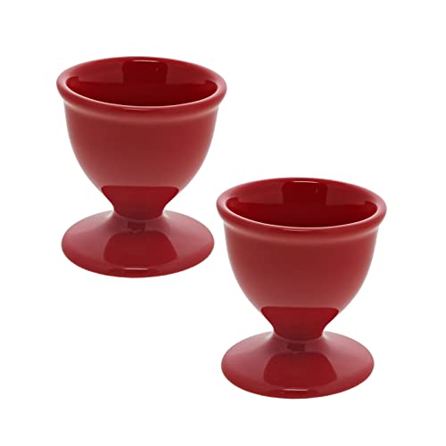 Servette Home Red Ceramic Egg Cup Set #TOP29