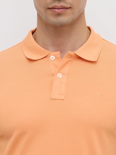 Image of Parx Men Regular Fit Solid Pattern Cotton Polyester Blend Half Sleeve Polo Neck Casual T-Shirt