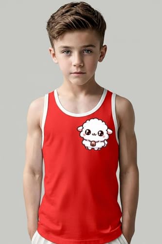 Image of Kids Cotton Blend Printed Vest for Baby Boy & Girl | Cotton Blend Printed Sleeveless Vest for Kids - Style - 9 (Pack of 5)