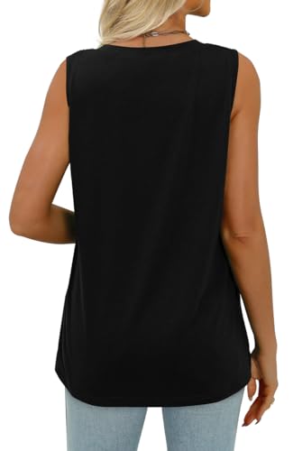 WIHOLL Plus Size Tank Tops for Womens Summer Tops Loose Fit Beach Clothes Black 2XL - Image 4
