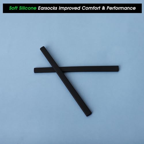 Acefrog 2 Pairs Upgraded Soft Silicone Replacement Temple Sleeve Ear Socks for Oakley Tincup OX3184, Tincup Carbon OX5094 Eyeglasses, Pitchman OX8050 OX8096, Tincup Sunglasses Perfectly Fit, Black2