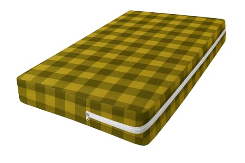 Image of Cotton Mattress Cover || Protector for Single Bed with Strong Zip /Chain || Size (72x36x4) Inch / 6x3 Feet (Multicolour)