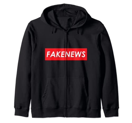 FAKE NEWS Red Box Logo Alternative Facts POLITICAL FAKE NEWS Sudadera con Capucha