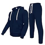R RAMBLER 1985 Mens Tracksuit 2 pieces Thick Fleece Hoodie Sweatsuit set,full-zip casual Outfit Athletic jogger suit for men outer sportswear(navy blue, XL)