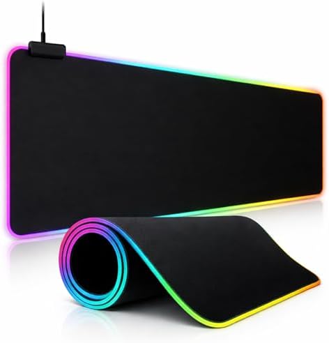 Mouse Pad Gamer RGB LED 80x30cm Grande 14 Modos de Iluminação Bas...