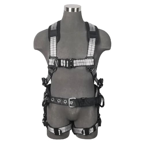 Safewaze 021-1819 PRO+ Slate Construction Harness: Alu 3D, Alu QC Chest/Legs (M)