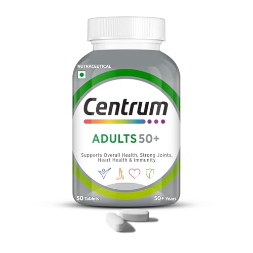 Image of Centrum Adults 50+ Multivitamin Tablet for Men & Women|With 23 Vital Nutrients including Zinc,Magnesium, Vitamin B,C,D, Calcium for Energy, Strong Joints, Immunity and Heart Health|Veg - 50 tablets
