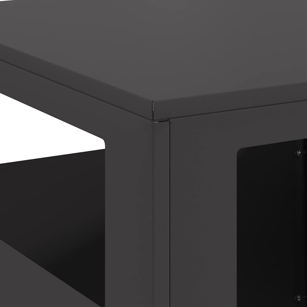 Feuerstelle aus Stahl Schwarz 35 x 35 x 100 cm, Outdoor Kamin Ofen für Garten Terrasse Balkon, Heizquelle mit moderner Feuerstelle für Wärme und entspannte Atmosphäre