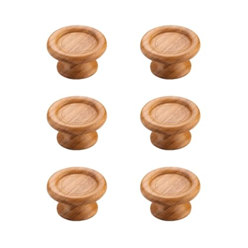 Image of Wooden Cabinet Knob for Drawer, Wardrobe, Cupboard & Kitchen Cabinets - Natural Wood Furniture Knob Handle - Pack of 6(1.5 Inch)-| 3 Years Warranty |