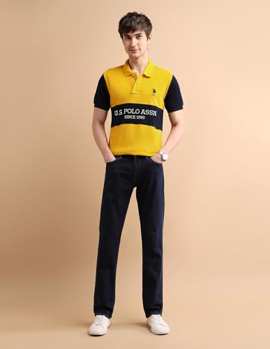 Image of U.S. POLO ASSN. Solid Slim Fit Polo T Shirts for Men - 100% Cotton, Half Sleeves Mens Tshirt