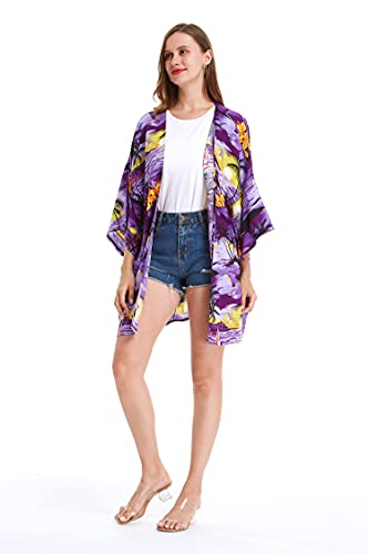 Image of Women's Hawaiian Open Front Kimono Top Signature Prints | Open Front Design; Lightweight Rayon; Signature Tropical Prints; Relaxed Fit; Resort Vacation Style