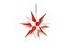 Produktbild 30,5 cm großer (rot/weißer) beleuchteter LED-Feiertags-Herrnhuter Stern  Outdoor-hängende Weihnachtsdekoration Stern  Advent & Weihnachtsstern  Baumspitze (einfache Montage)