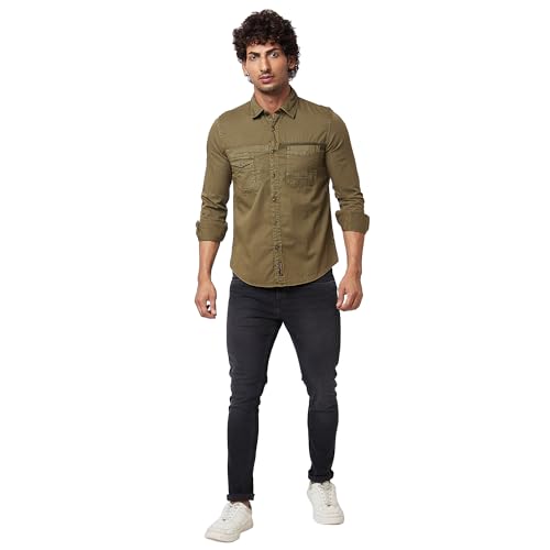 Image of Spykar Men's Regular Fit N /A Full Sleeve Printed Casual Shirts