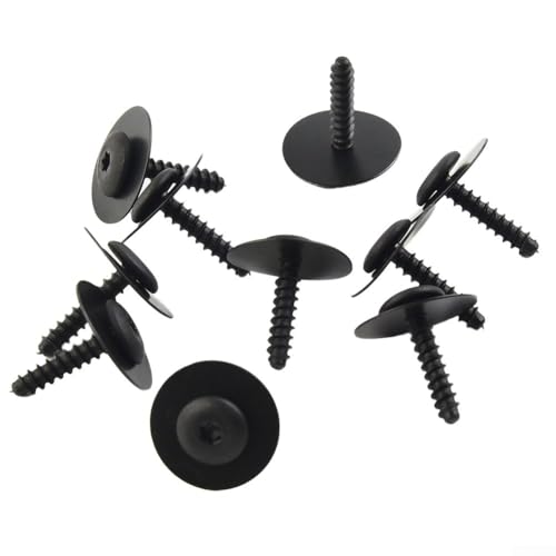 10 Pcs Big Pan Head Screw, Metal Fender Liner Screws Hex Head Screws Fender Liner Splash Shield Bolt Screw for Chevrolet for Oe 11570637 Bolts Metal Car Fasteners Clips Metal Black