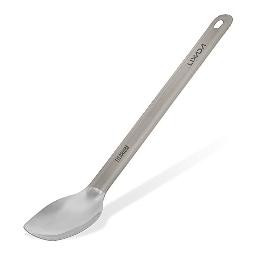 Nishore titanium longo lidar com colher polido tigela ao ar livre portátil colher de jantar talheres