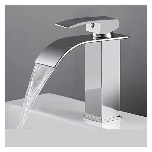 Grifo de baño con cascada de latón cromado y monomando 2
