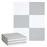 アンジュスマイル プレイマット 赤ちゃん ベビー マット 大きい 折りたたみ 厚み4cm 厚手 防水 防音 軽量 無地 床暖房対応 低反発 衝撃吸収 200×180cm 200×160cm 200×140cm ちゃいなび (ホワイト×クールグレー, 200×160)