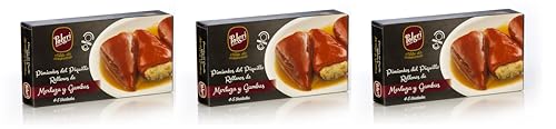 3 x Pimientos del Piquillo Rellenos de Merluza y Gamba Polgri 220 grs. x 3 unds.