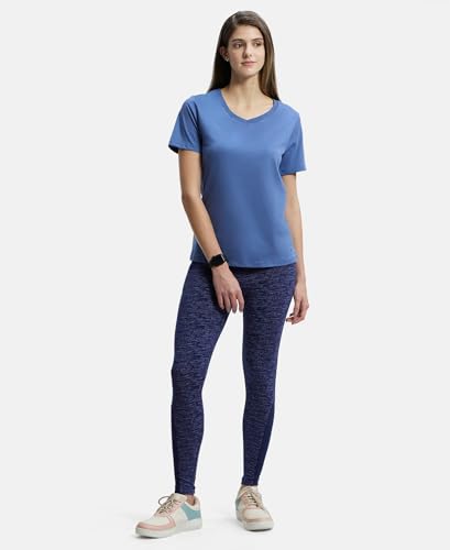 Image of Jockey AW88 Women Super Combed Cotton Rich Relaxed Fit Solid Curved Hem Styled Half Sleeve T-Shirt