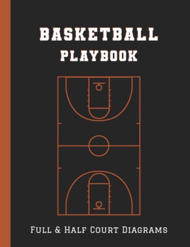 Basketball Playbook: 100 Pages of Blank Full & Half Court Diagrams with Notes section, Organizer Notebook for Coaches, for Drawing Up Plays, Drills and Strategies