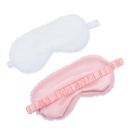 FOMIYES 2 Piezas gafas de para dormir de ojo de felpa noche ojo dormido Suave máscaras para dormir para mujeres antifaz para dormir lindo Orange