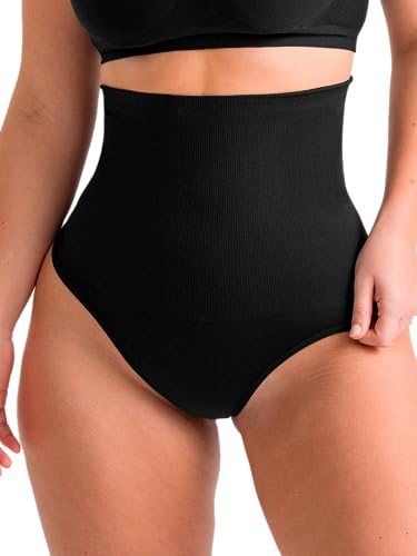 SHAPERMINT High Waist Thong Black Meduim
