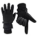 OZERO Winter Gloves Coldproof Snow Work Glove - Deerskin Leather Palm & Polar Fleece Back with Insulated Cotton - Windproof Water-resistant Warm hands in Cold Weather for Women Men - Denim(L)