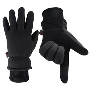 OZERO Men & Women Winter Gloves -30°F Deerskin Leather Water-resistant Windproof Cold Weather Glove for Driving Hiking