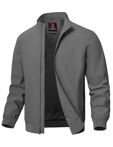 Image of TBMPOY Men's Lightweight Jackets Casual Windbreaker Stylish Light Fall Spring Golf Work Dress Business