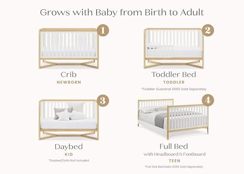 Delta Children Tribeca 4-in-1 Baby Convertible Crib, Bianca White/Natural - image 4