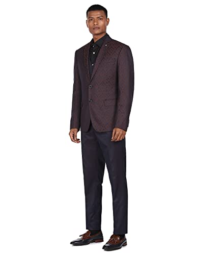Image of Arrow Men's Polyester Blend Jacquard Formal Business Suit Pants Set