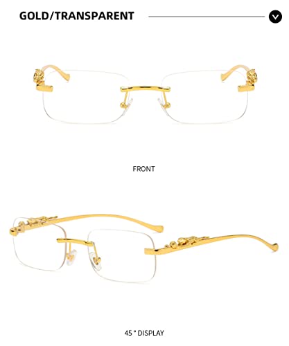 Heptagram Trendy Rimless Sunglasses for Women Men Vintage Fashion Retro Y2K Small Tinted Frameless 70s Sun Glasses3