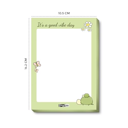 Image of PAPBOO Easy to carry Cute A6 Size Tear-off Notepads,90 Sheets,100 GSM, Gift(Good Vibes Day)