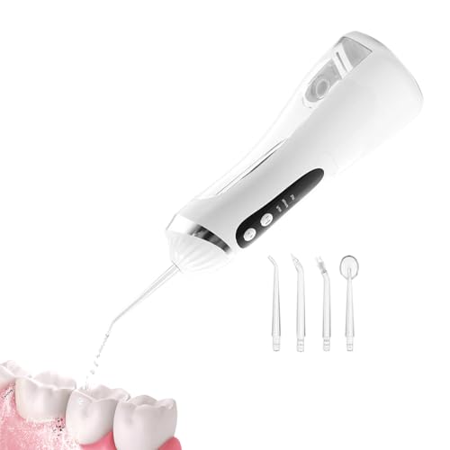 Irrigador portátil | Irrigador bucal recargable de 200 ml, máquina para hilo eléctrico 3 modos, para casa, viaje, oficina, ducha y baño, después de las comidas, adultos y aparatos
